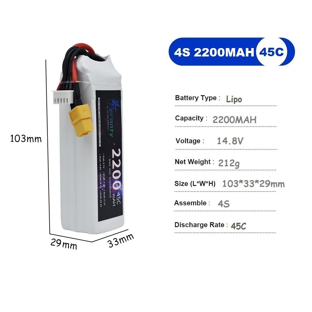 4S LiPo Battery 14.8V 1500mah  - Drone Carrera Rc review and price
