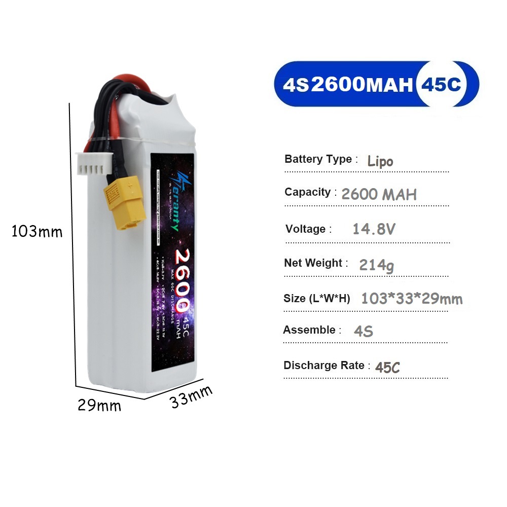 4S LiPo Battery 14.8V 1500mah  - Drone Carrera Rc review and price
