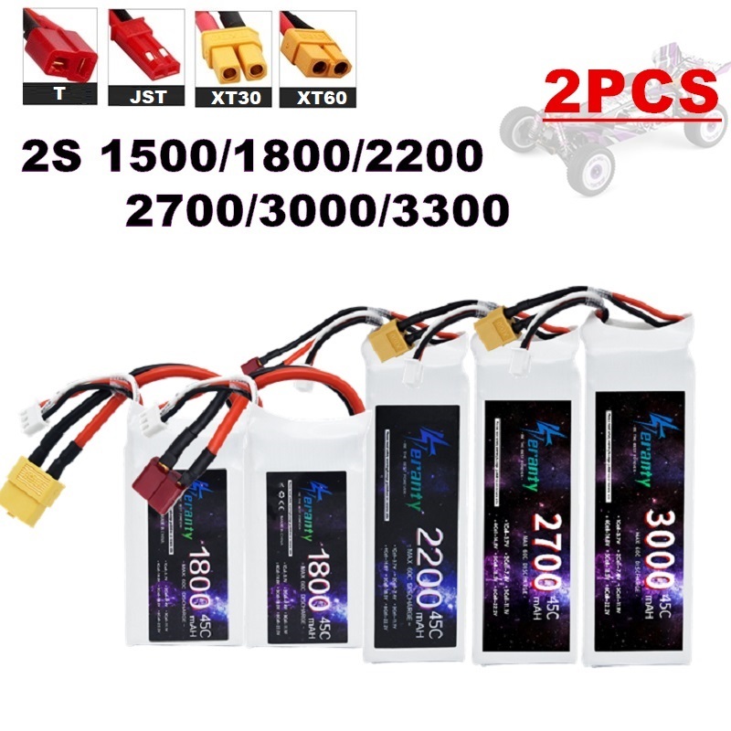 2PCS 7.4V Lipo 2S Battery 1500 - Drone Carrera Rc review and price
