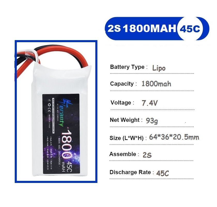 2PCS 7.4V Lipo 2S Battery 1500 - Drone Carrera Rc review and price
