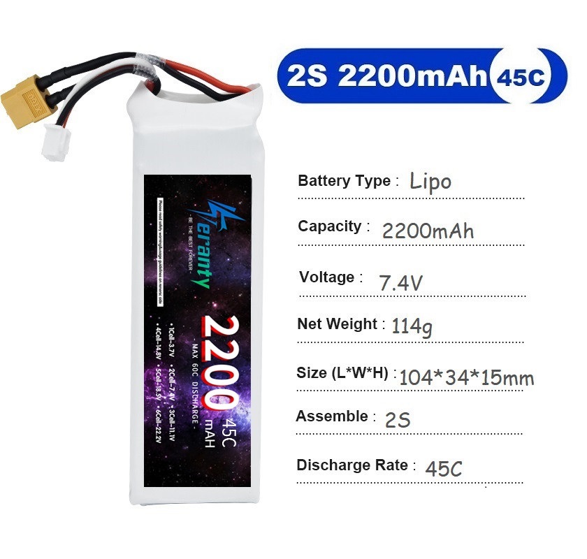 2PCS 7.4V Lipo 2S Battery 1500 - Drone Carrera Rc review and price