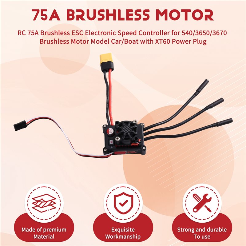 MACH-RC 75A Brushless ESC Elec - Rc Boat Brushless Motor review and price